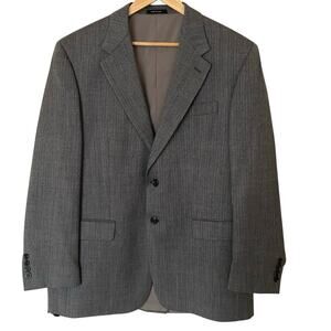 LAUREN RALPH LAUREN Men's 100% Wool Herringbone Sport Coat Blazer Gray,42 Reg